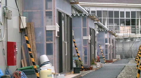 Temporary Housing in Japan Stock Footage 32087494