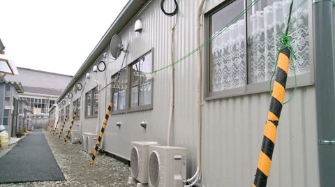 Temporary Housing in Japan Stock Footage 32087498