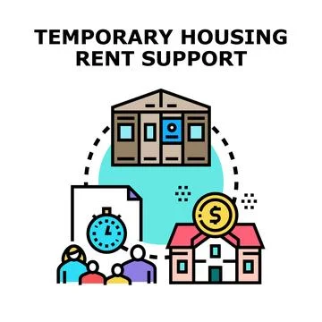 Temporary housing rent support relief program Stock-Illustration