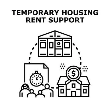 Temporary housing rent support relief program Stock Illustration