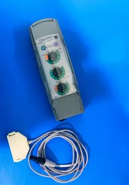 A temporary pacemaker device with connecting cable. Stock Photos