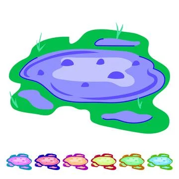 Temporary puddle vector cartoon graphic イラスト素材