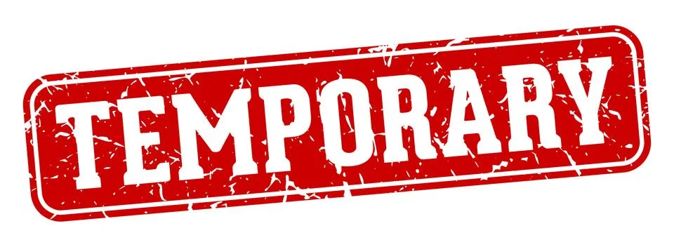 Temporary rectangular sign. temporary stamp Illustrazione stock