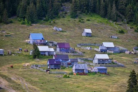 Temporary settlements in Apuseni Mountains Stock Photos