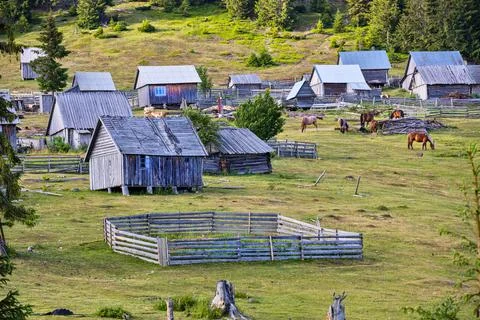 Temporary settlements in Apuseni Mountains Stock Photos