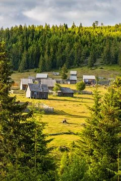 Temporary settlements in Apuseni Mountains Stock Photos