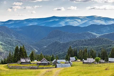 Temporary settlements in Apuseni Mountains Stock Photos