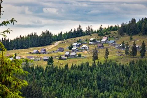 Temporary settlements in Apuseni Mountains Stock Photos