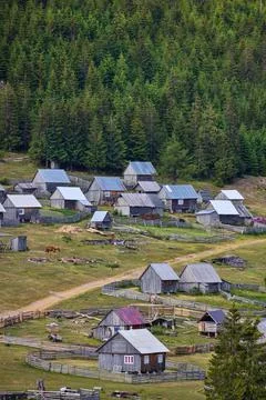 Temporary settlements in Apuseni Mountains Stock Photos