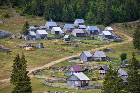 Temporary settlements in Apuseni Mountains Stock Photos