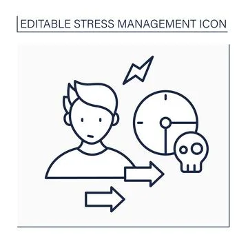 Temporary stress line icon Stock Illustration