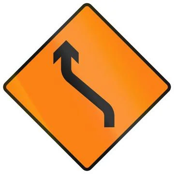Temporary warning road sign used in Ireland - Move to Left Stock Illustration