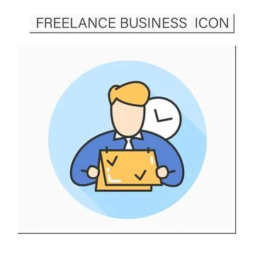 Temporary worker color icon Stock Illustration