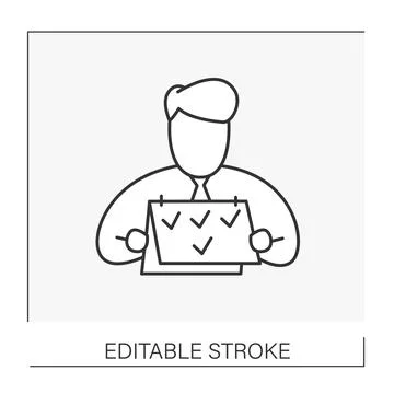 Temporary worker line icon Stock Illustration