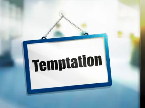 Temptation text sign Stock Illustration