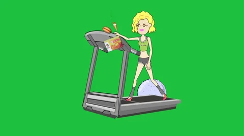 Temptation Treadmill: Matte + Looping Video stock 43220594