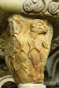 Temptations of the devil to Jesus Christ. Monastery of San Juan de la Pena... Stock Photos