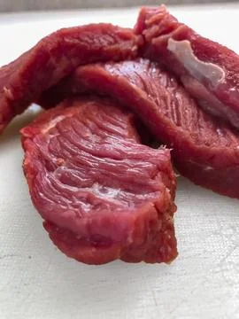 A tempting stack of premium beef cuts, fresh and ready for your favorite recipe Stock Photos