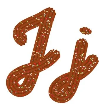 Tempting tipography. Font design. 3D letter J of the Chocolate cream and cand Stock Illustration