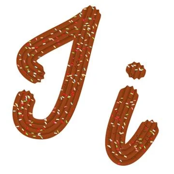 Tempting tipography. Font design. 3D letter I of the Chocolate cream and cand Stock Illustration