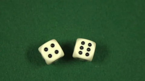 Ten (4,6) rolled with two dice - slow motion Stock-Footage 44106942