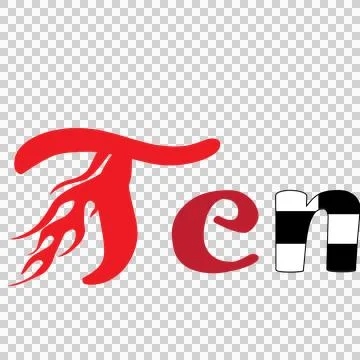 Ten Black Text With Flame And Cylinder display white Stock Illustration