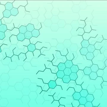 Ten cells of different sizes interconnected. Concept communications Stock Illustration