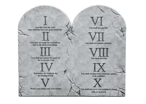 The Ten Commandments,  3D rendering Stock Illustration
