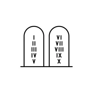 Ten commandments, Christianity icon. Simple line, outline vector religion icons Stock Illustration