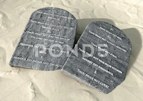 Ten commandments in the desert Stock Illustration