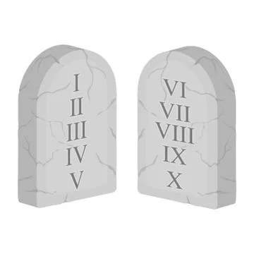 Ten Commandments icon in cartoon style isolated on white background. Religion Illustrazione stock
