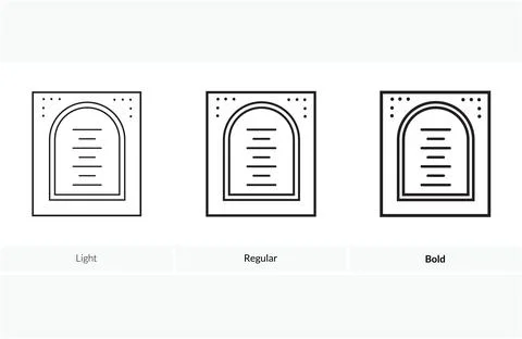 Ten commandments icon. Light, Regular And Bold style design isolated on whi.. Stock Illustration