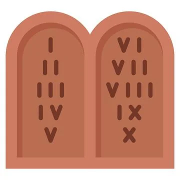 Ten Commandments icon, Passover related vector illustration Stock Illustration