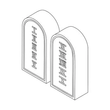 Ten commandments, isometric 3d icon Illustrazione stock