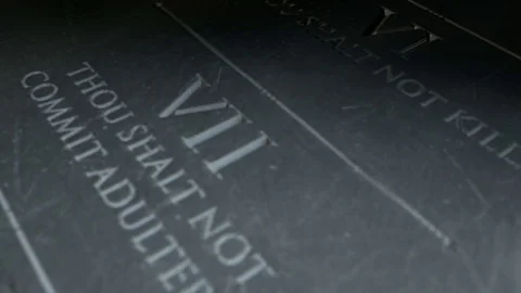 Ten Commandments Pan 6 to 10 Stock Footage 73458412