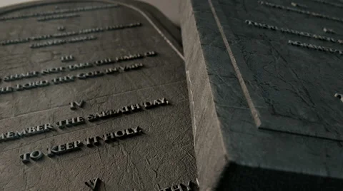 Ten commandments pan across new physical Stock Footage 40778609