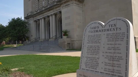 Ten Commandments Saint Cecilia Cathedral 4k Video stock 94434727