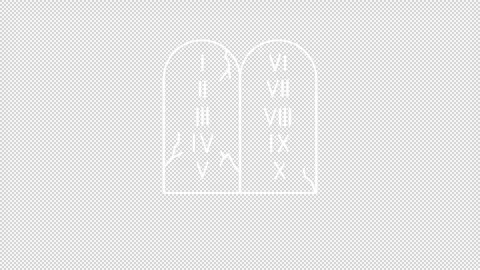 Ten commandments white line animation Stock Footage 312204194