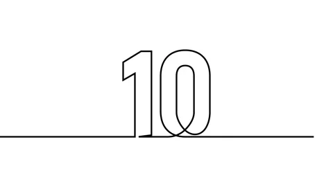Ten countdown animation continuous single one line art numbers video Stock Footage 313388580