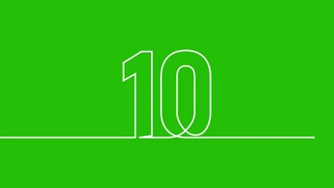 Ten countdown animation continuous single one line art numbers video Video stock 313388582