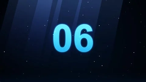 Ten countdown glittering blue neon numbers timer background for events Видео 345100056