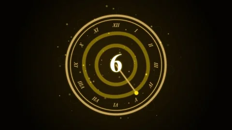 Ten countdown glittering Golden Luxury Clock Timer for Elegant Celebration Видео 345100062