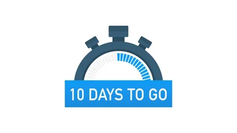 Ten days to go. Time icon. illustration on white background. Motion graphics. Stock-Footage 150649247