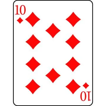 Ten diamonds. A deck of poker cards. Stock Illustration