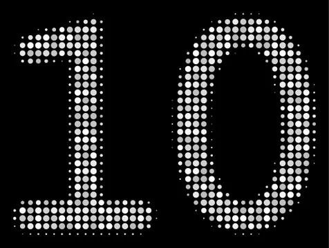 Ten Digits Text Halftone Icon イラスト素材