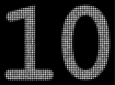 Ten Digits Text Halftone Icon 스톡 일러스트