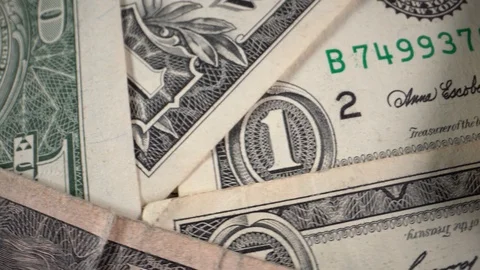 Ten dollar bill rotates on a table Vídeo Stock 121645748