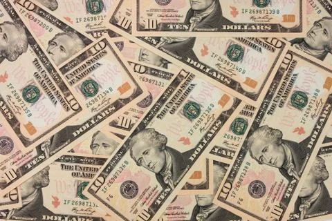 Ten dollar bills Stock Photos