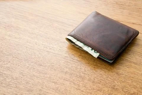 Ten dollar note in a wallet Stock Photos