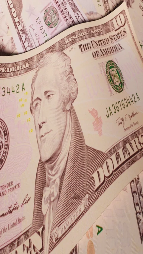 Ten dollars close up Stock Footage 260628290